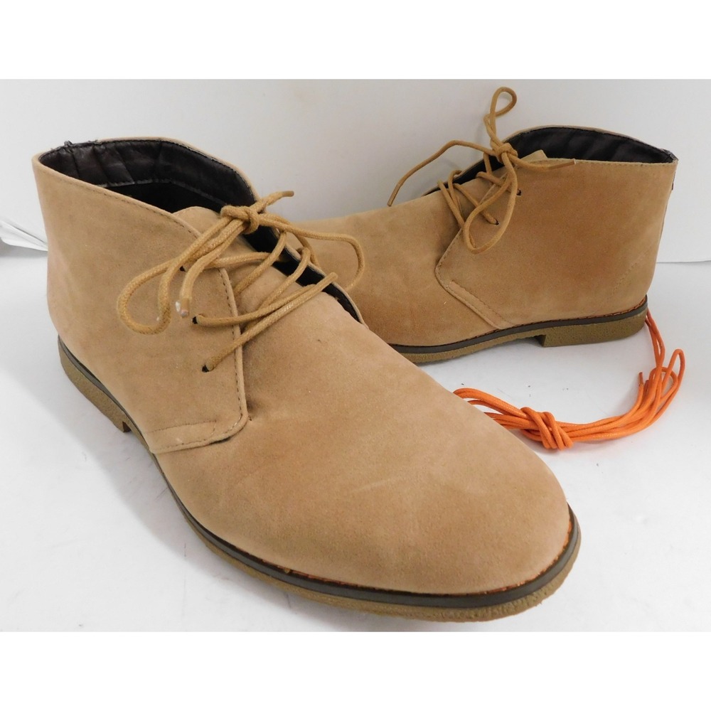 Oak & Rush Men's Ankle Lace Up Fashion Microsuede Chukka Boots Beige sz 10.5